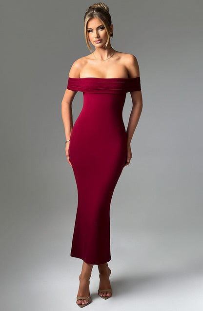 Vestito Midi Bex - Borgogna
