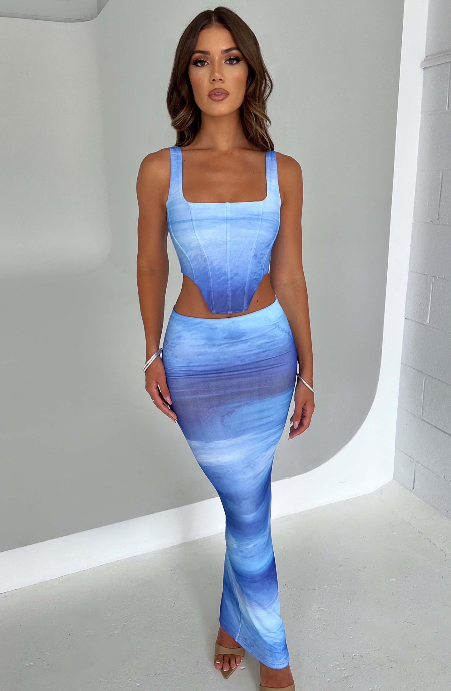 Gonna Maxi Blu Nebbia
