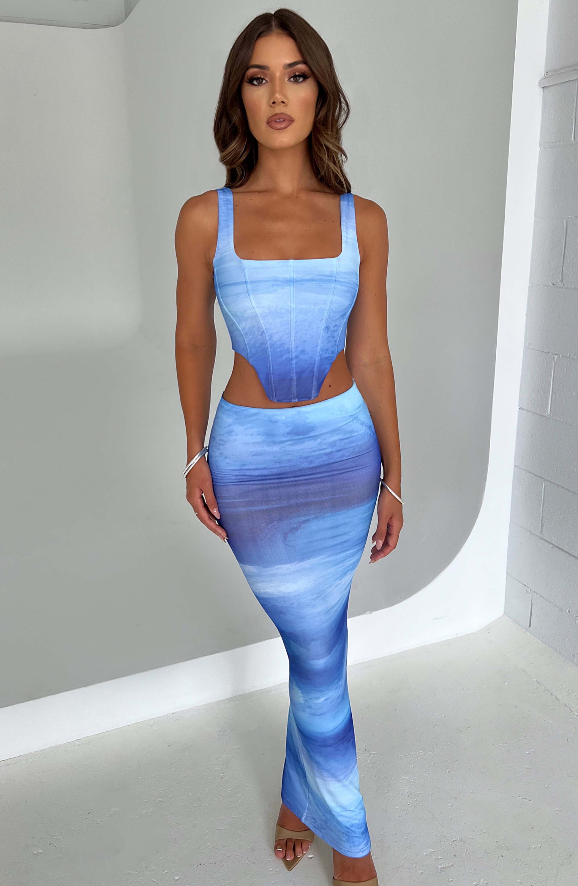 Gonna Maxi Blu Nebbia