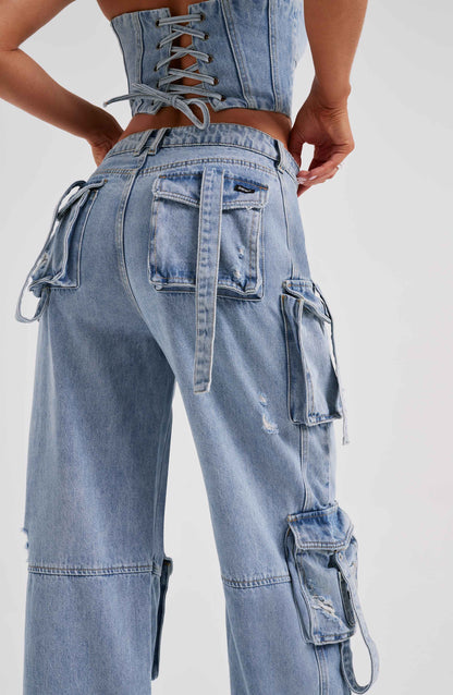 Pantalone Cargo Blu Brooklyn