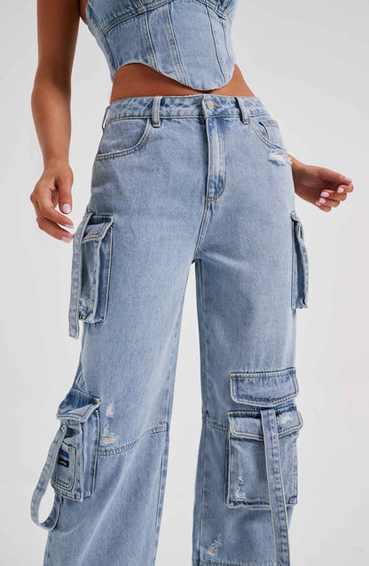 Pantalone Cargo Blu Brooklyn
