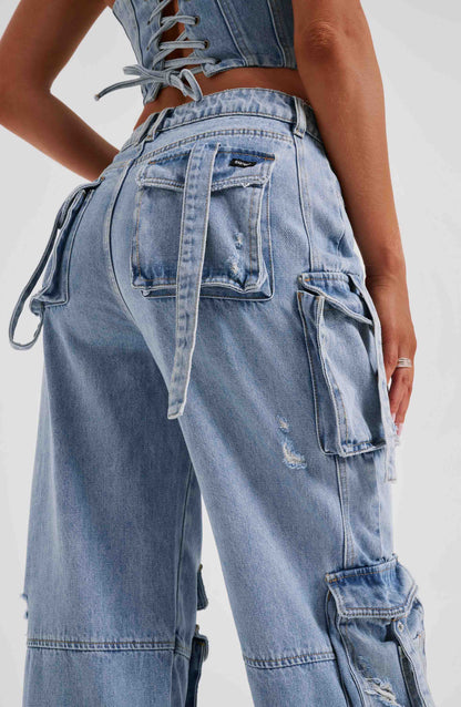 Pantalone Cargo Blu Brooklyn