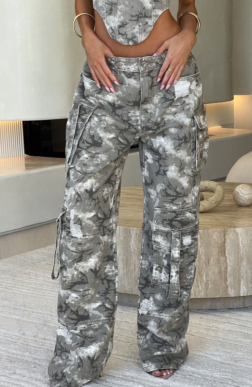Pantaloni Cargo Brooklyn Stampa Camo