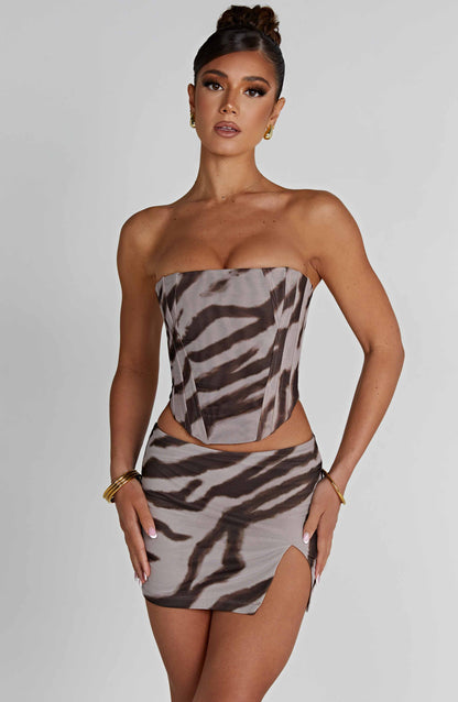Corset Cami Zebra Print Top
