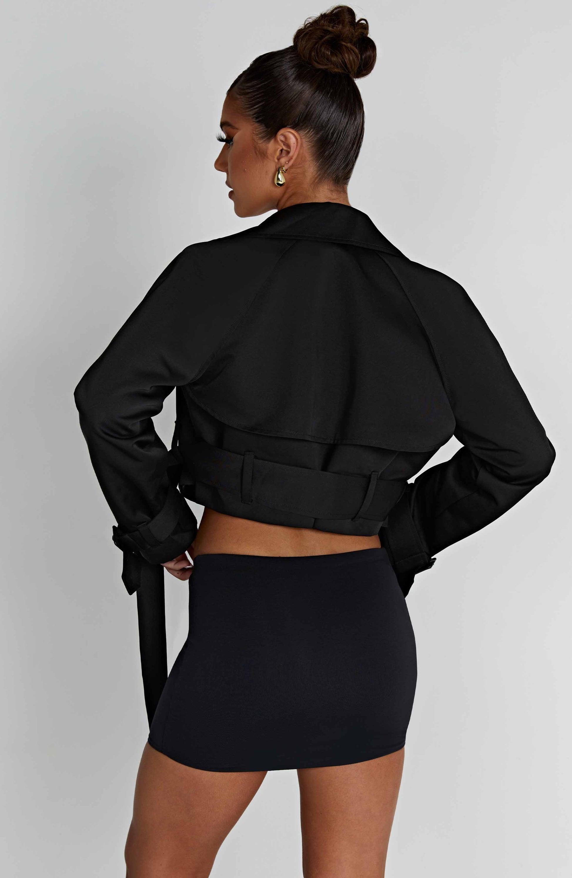 Cappotto Trench Corto Nero