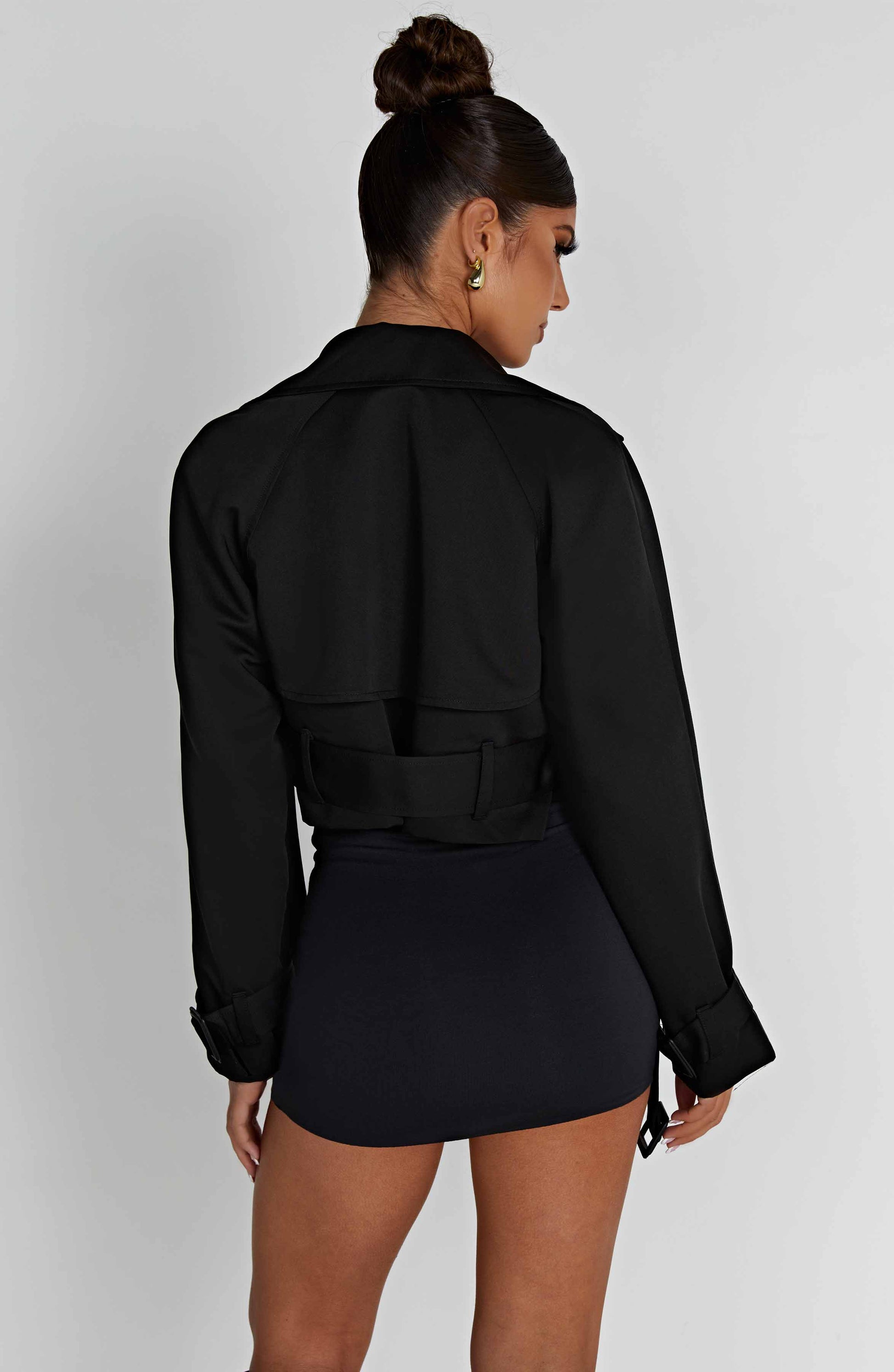 Cappotto Trench Corto Nero