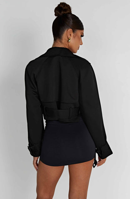 Cappotto Trench Corto Nero