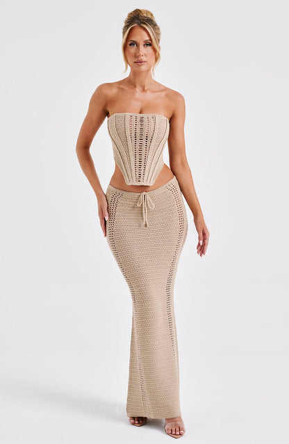 Gonna Maxi Beige da donna