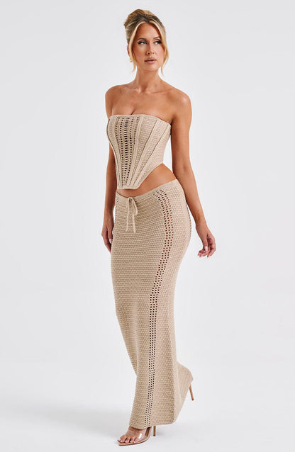 Gonna Maxi Beige da donna