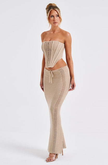 Gonna Maxi Beige da donna