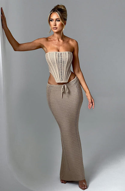 Gonna Maxi Beige da donna