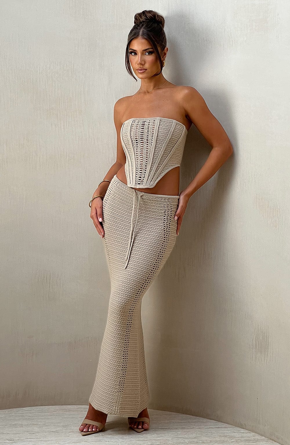 Gonna Maxi Beige da donna