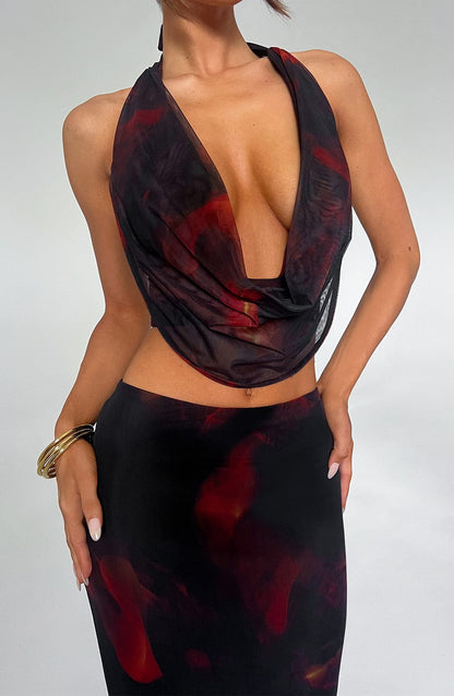 Top Chrishelle - Stampa Fuoco Donna