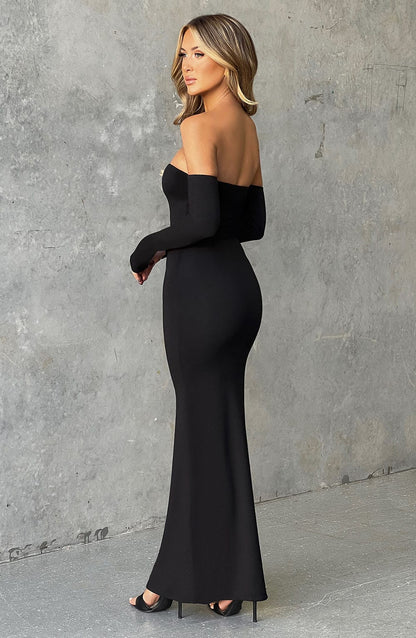 Abito Maxi Nero Bardot