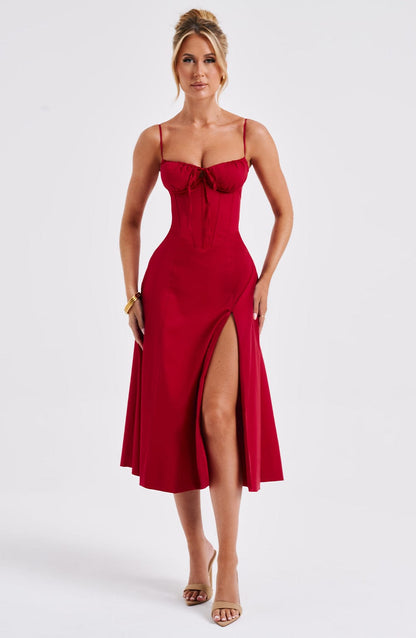 Abito midi Deanna - Rosso