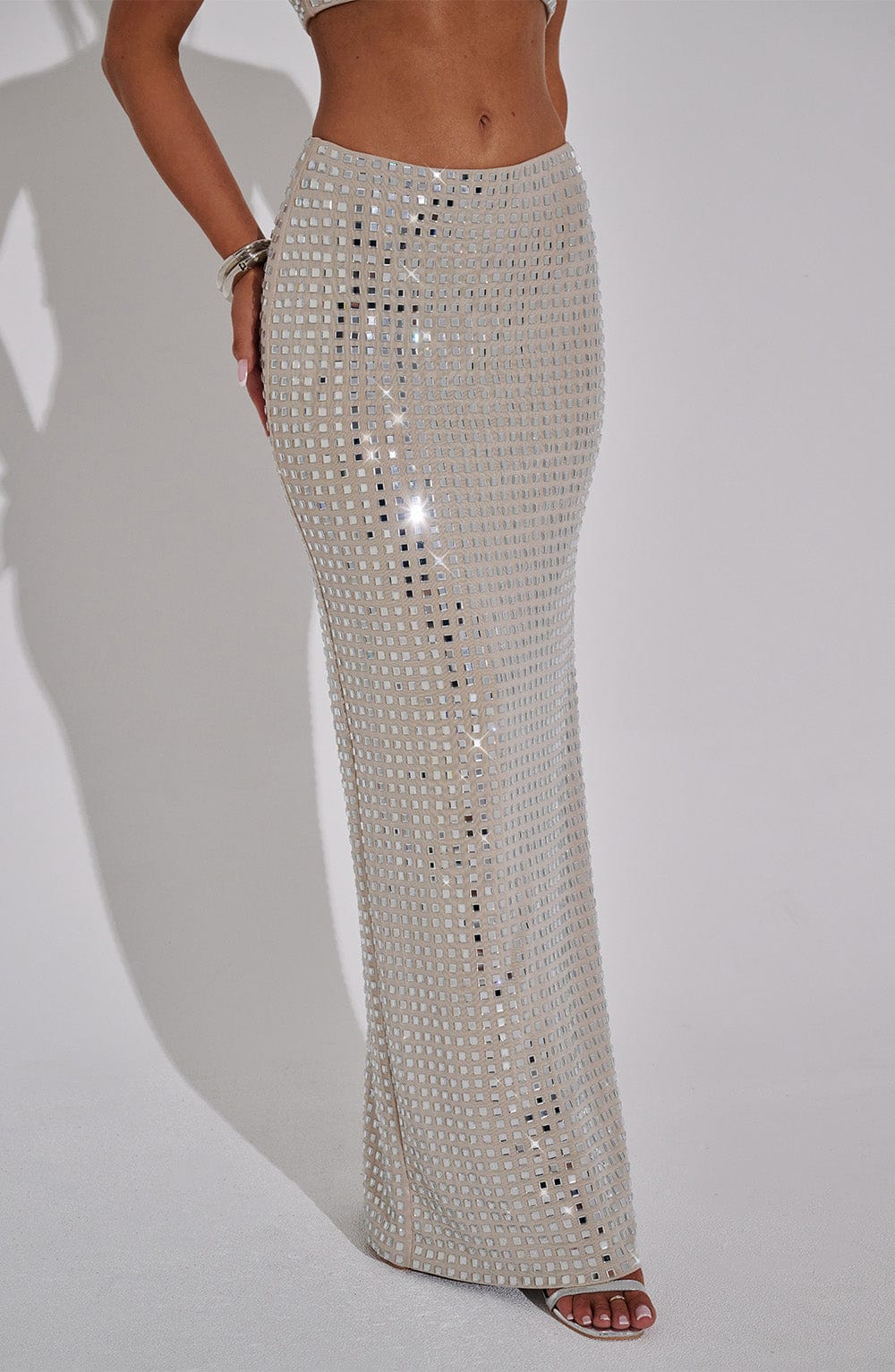 Gonna Maxi in Pelle Sintetica - Colore Beige