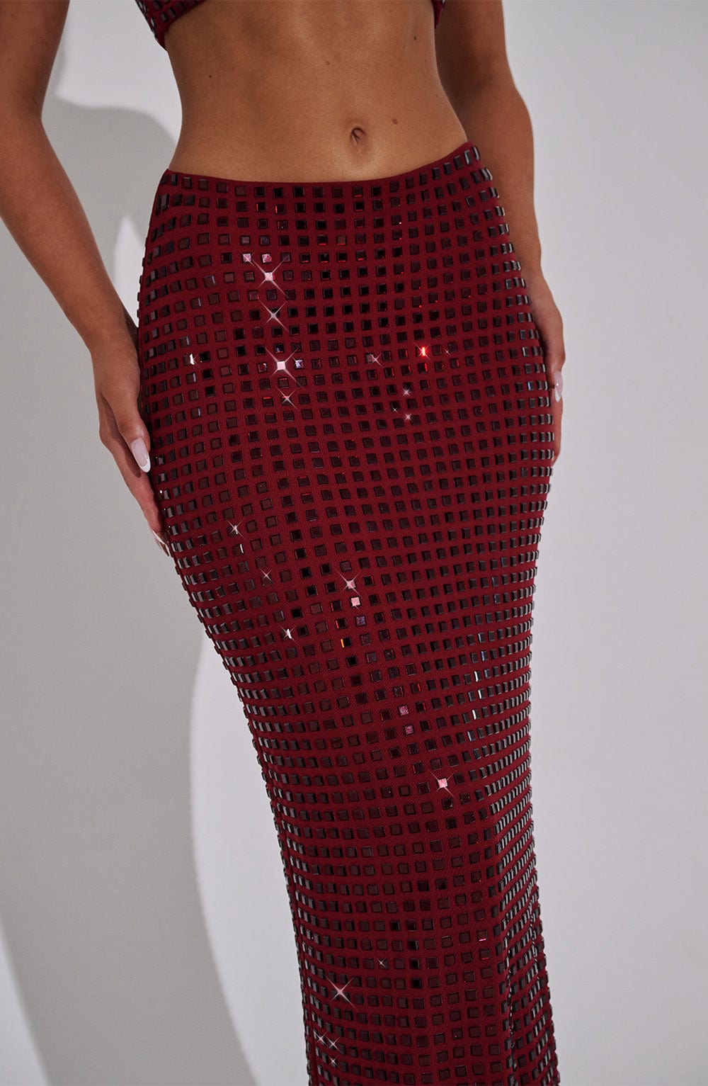Gonna Maxi in Vino Rosso