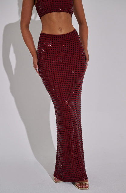 Gonna Maxi in Vino Rosso