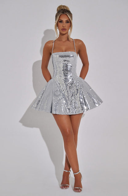 Abito Mini Argento Elegante
