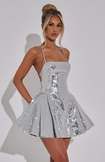 Abito Mini Argento Elegante