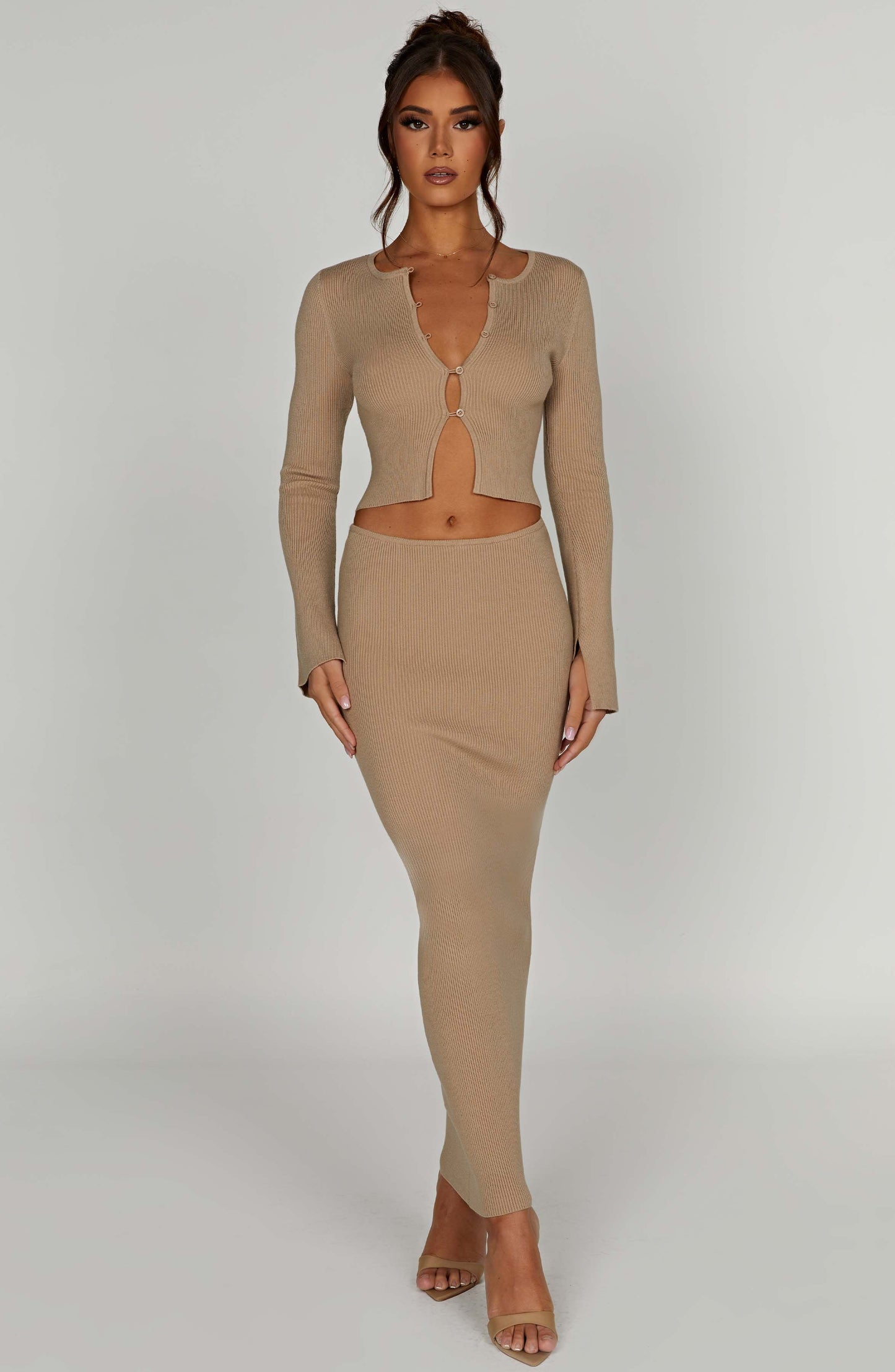 Gonna Maxi Beige Donna