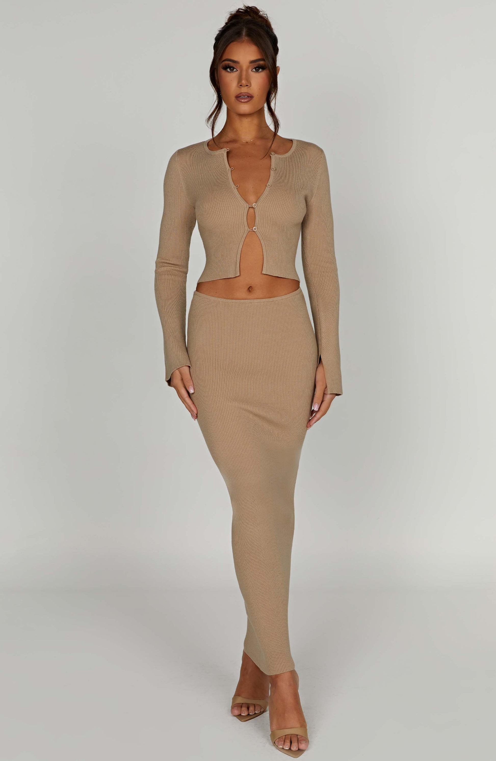 Gonna Maxi Beige Donna