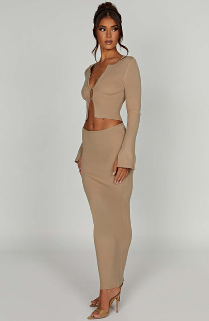 Gonna Maxi Beige Donna