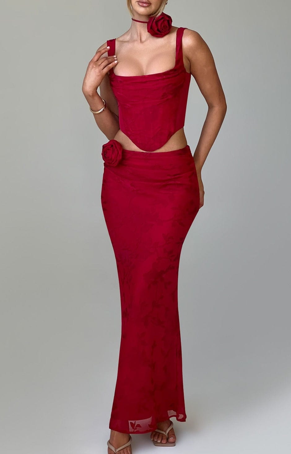Gonna Elizabeth Maxi Rossa