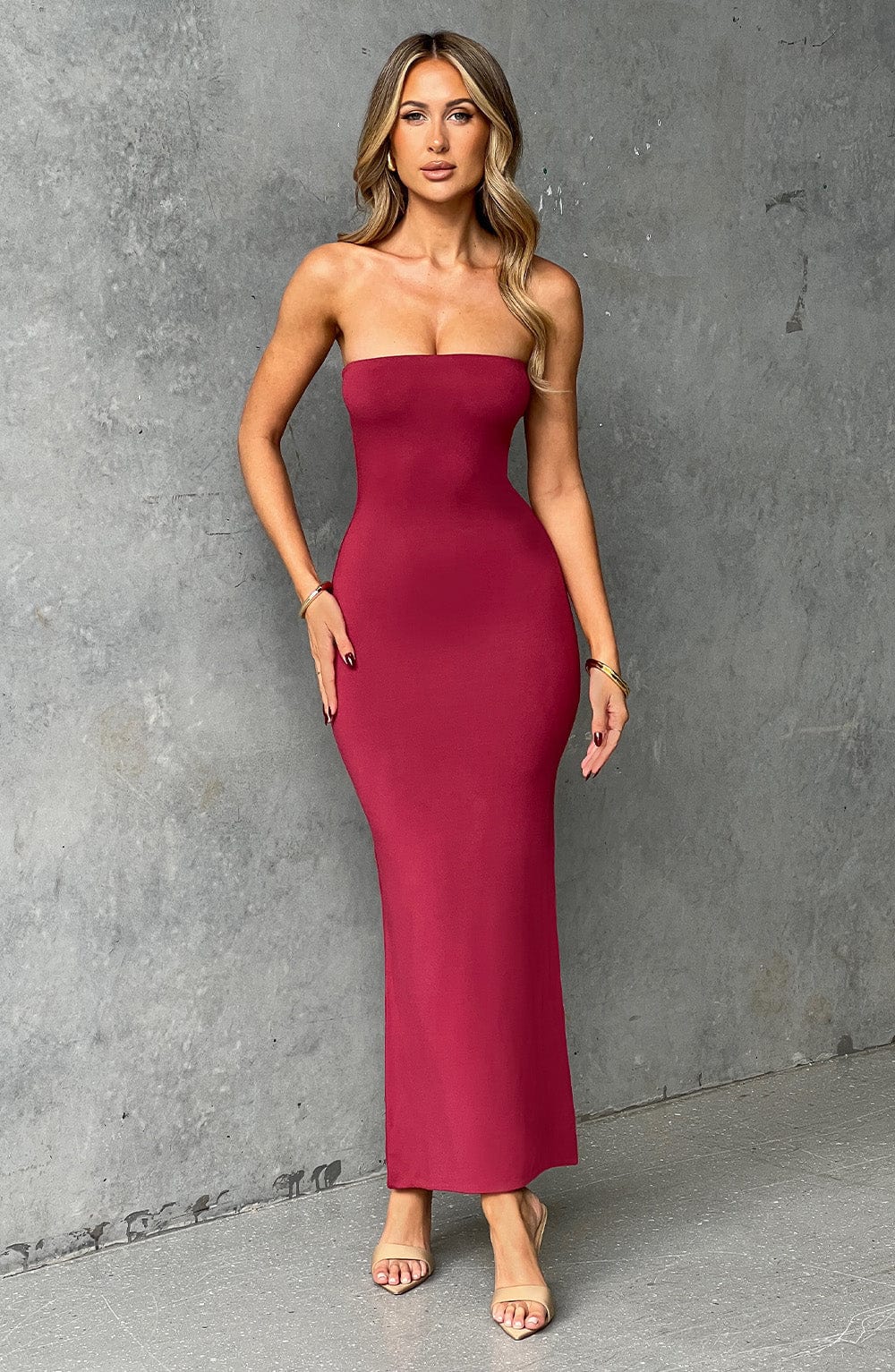Abito da sera midi in cherry