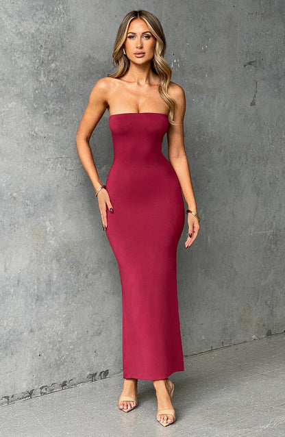 Abito da sera midi in cherry