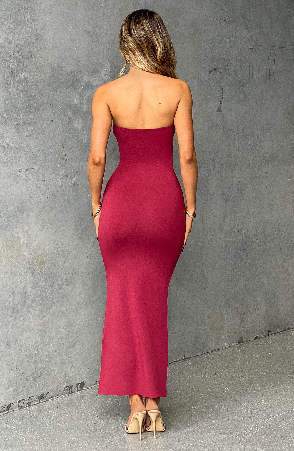 Abito da sera midi in cherry