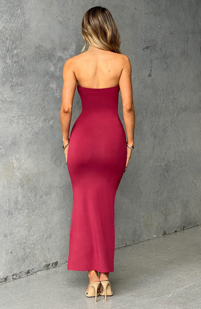 Abito da sera midi in cherry