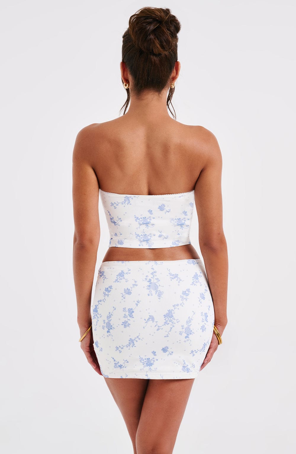 Top Esmeralda Blu Stampa Fiori