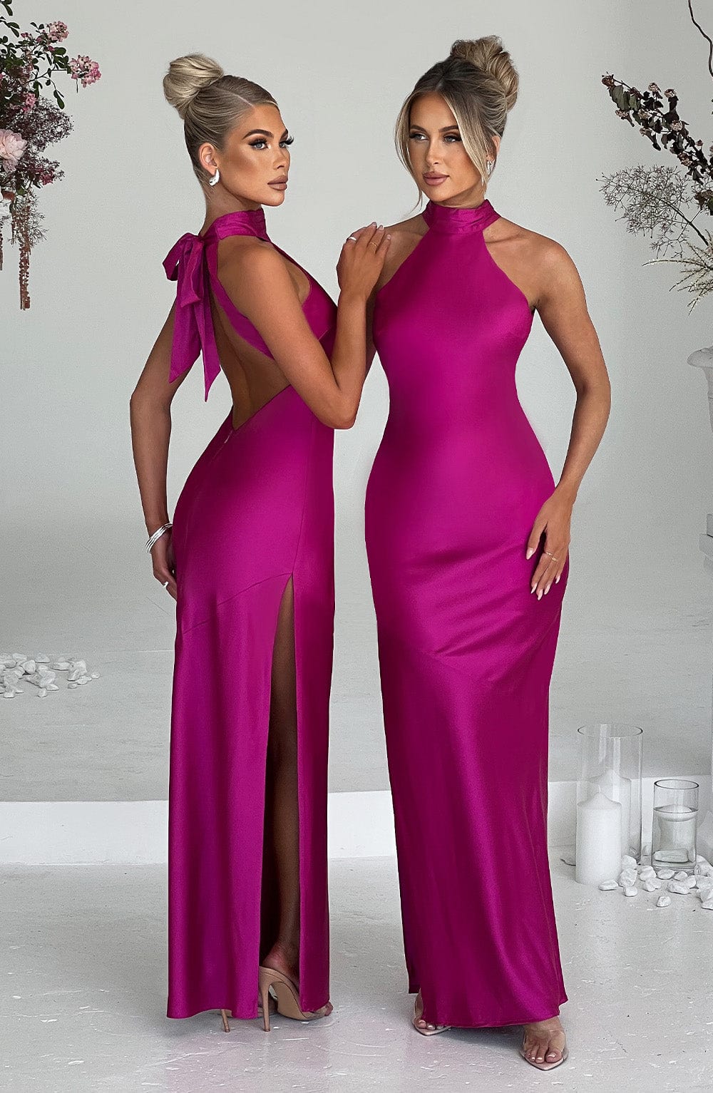 Vestito Maxi Rosa Caldo