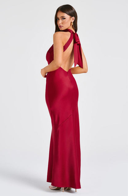 Vestito Etta Maxi Vino Donna