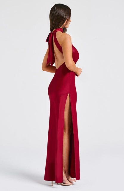 Vestito Etta Maxi Vino Donna