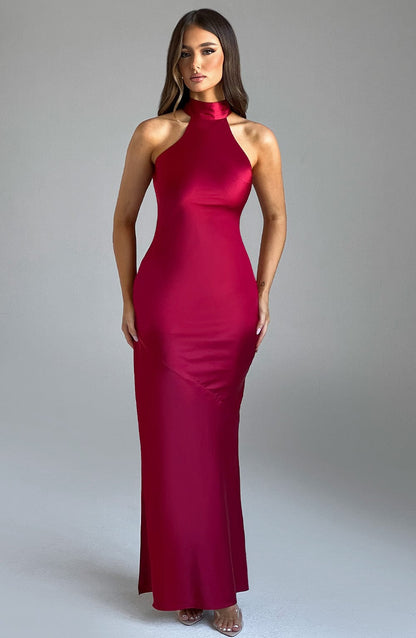 Vestito Etta Maxi Vino Donna