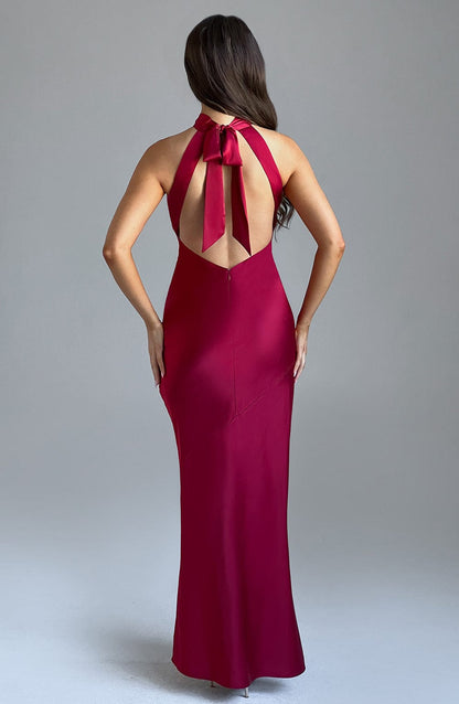 Vestito Etta Maxi Vino Donna