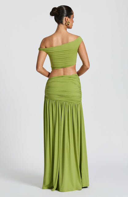 Top Eva Olive Asimmetrico