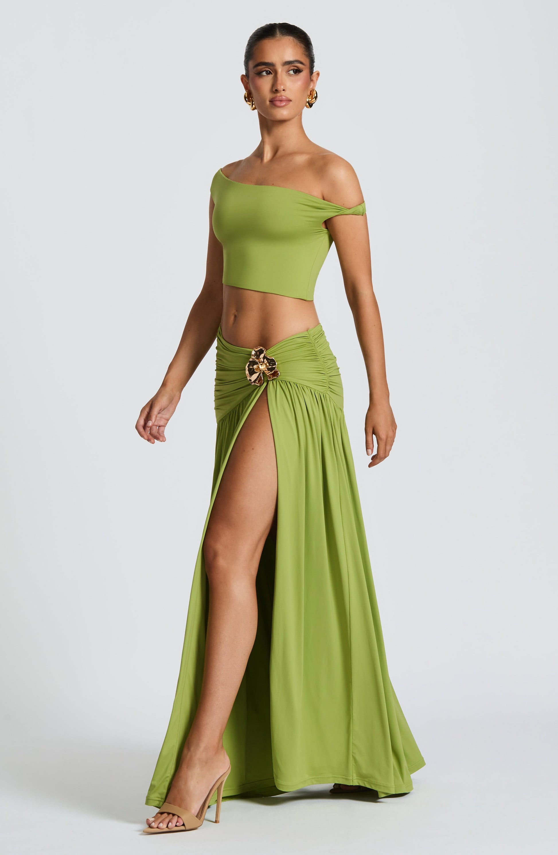 Top Eva Olive Asimmetrico