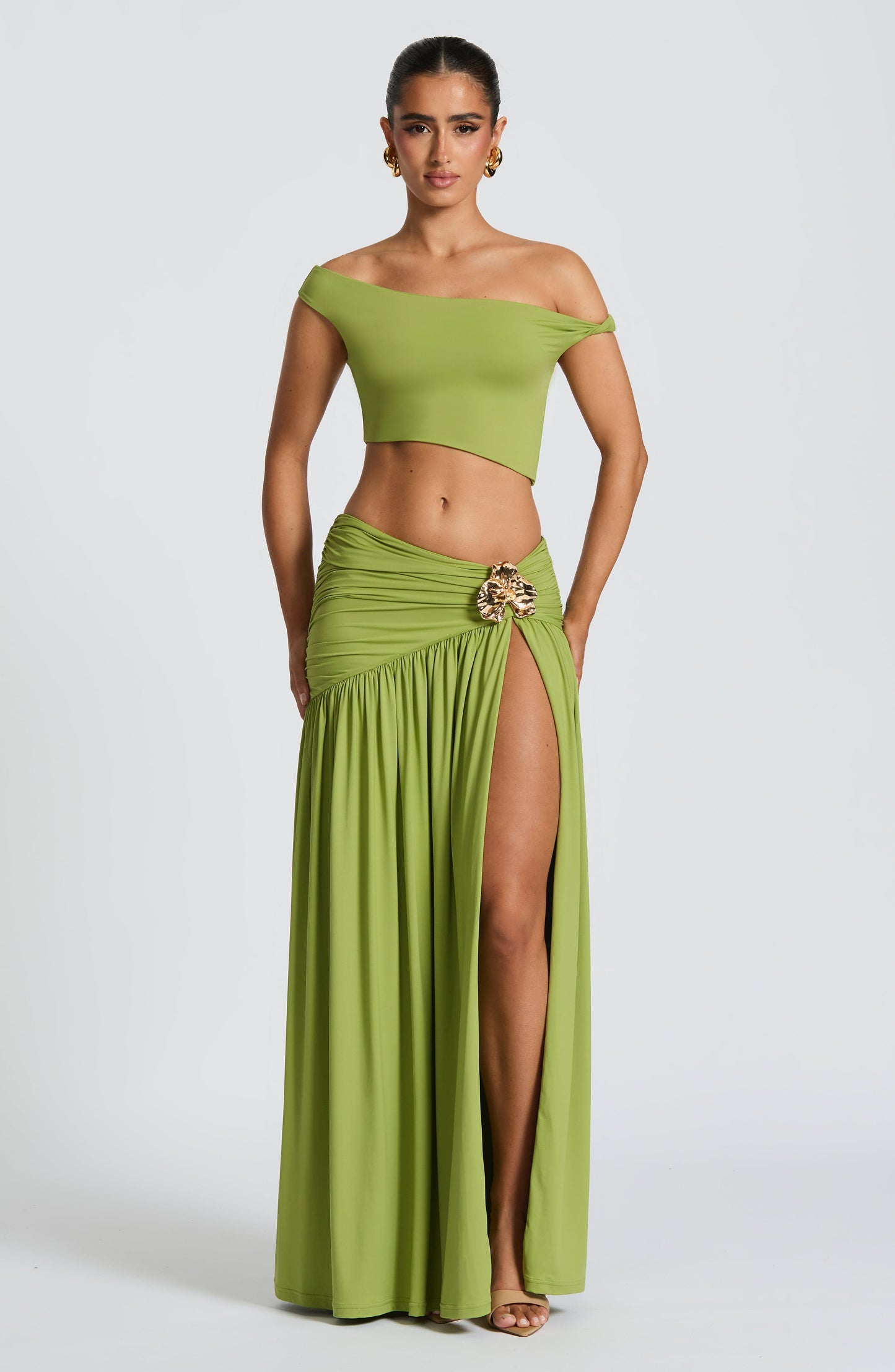 Top Eva Olive Asimmetrico