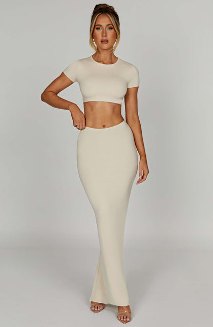Top Cream Moda Donna