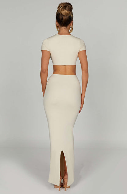 Top Cream Moda Donna
