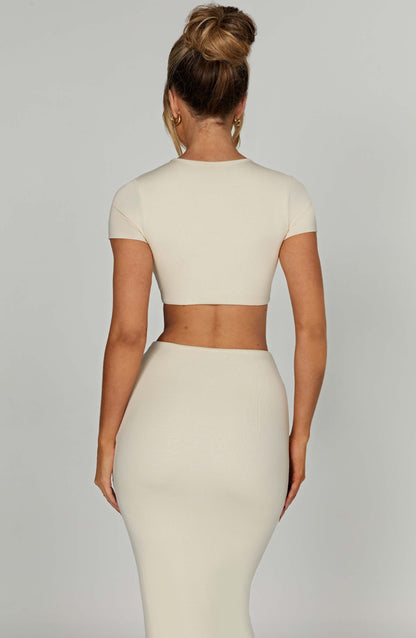 Top Cream Moda Donna
