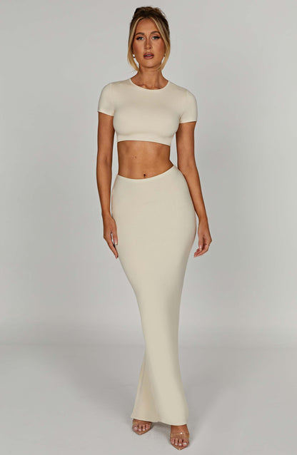Top Cream Moda Donna