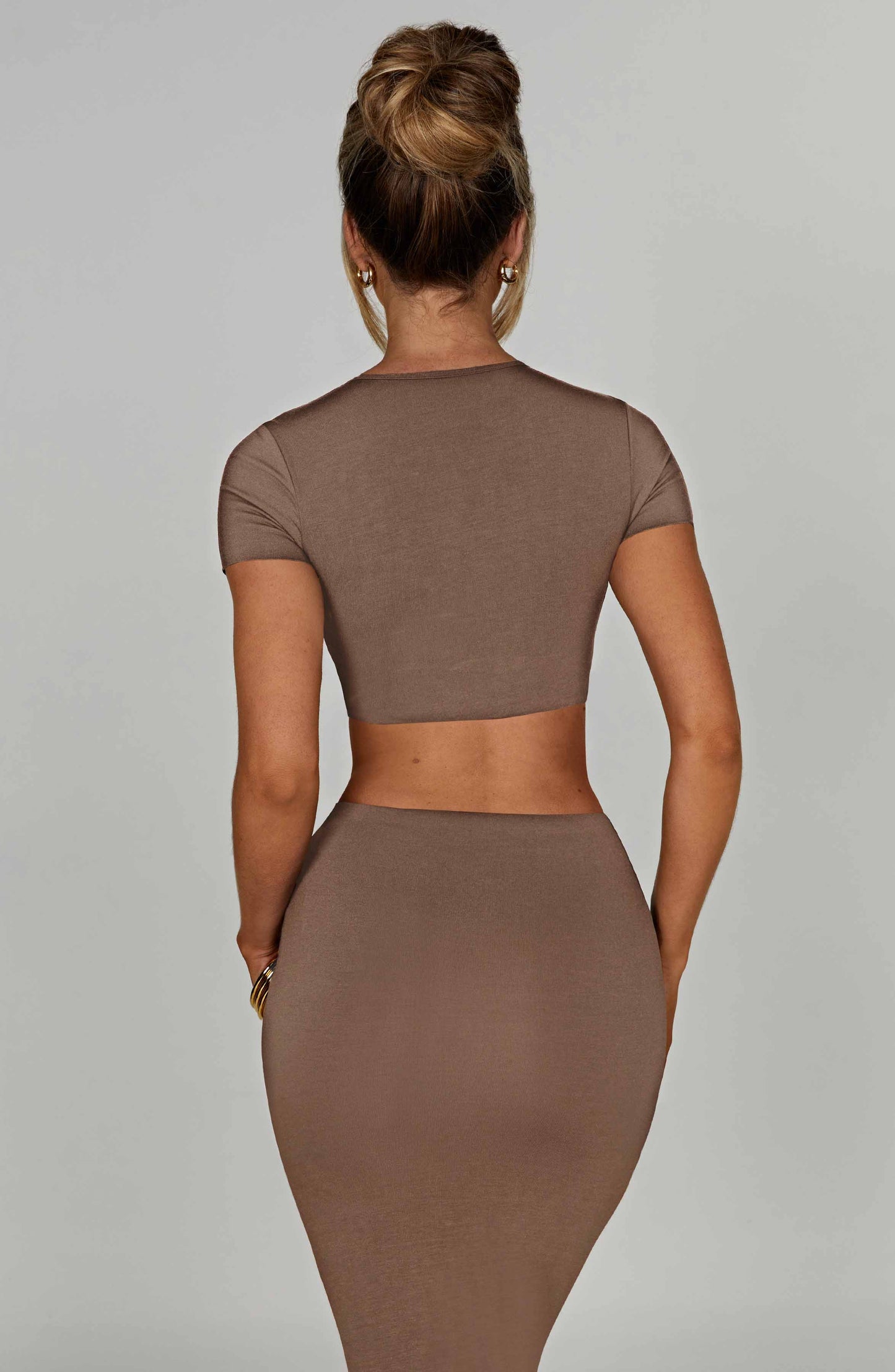 Top Mocha Cropped Maglia Donna