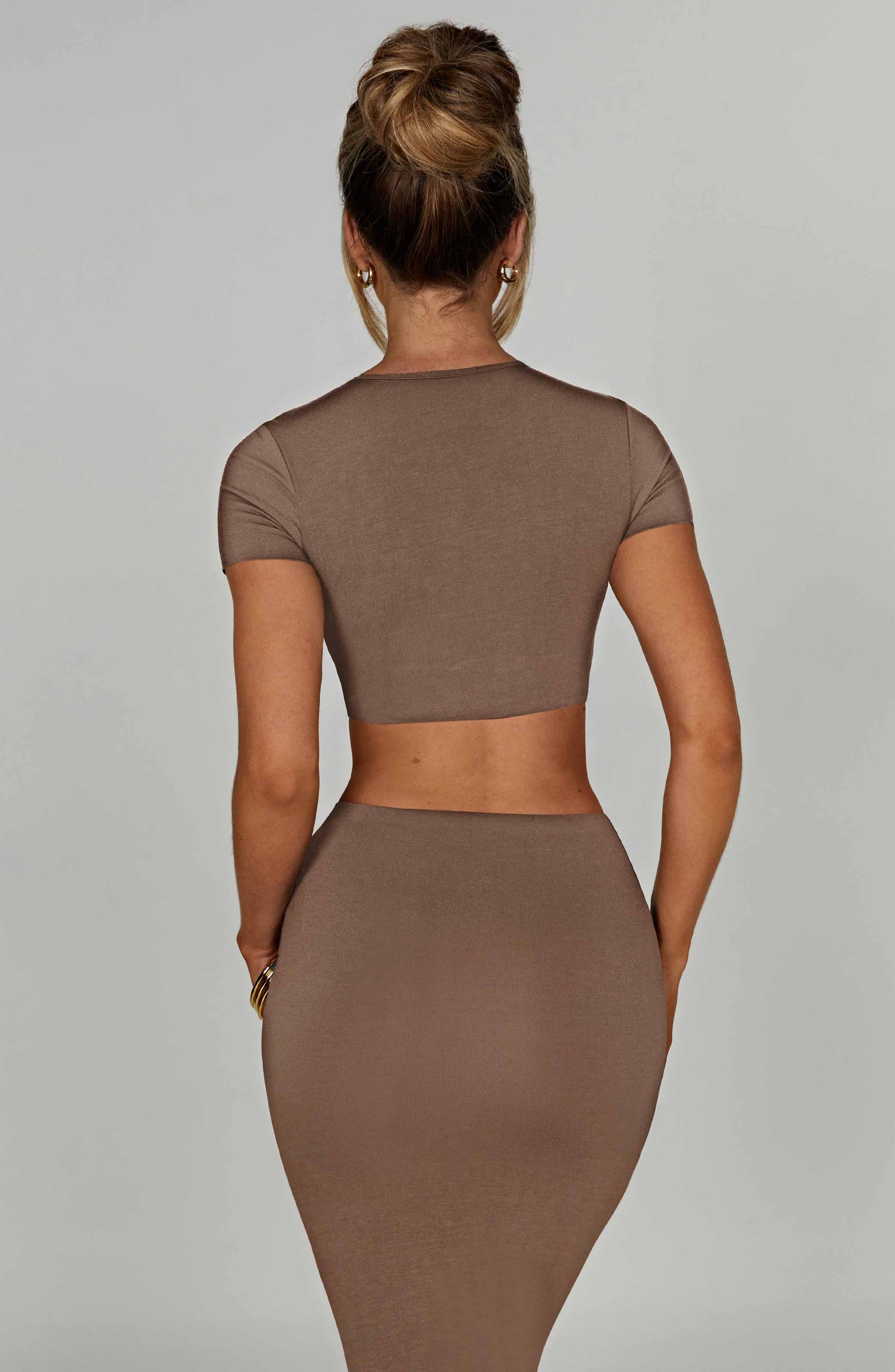Top Mocha Cropped Maglia Donna