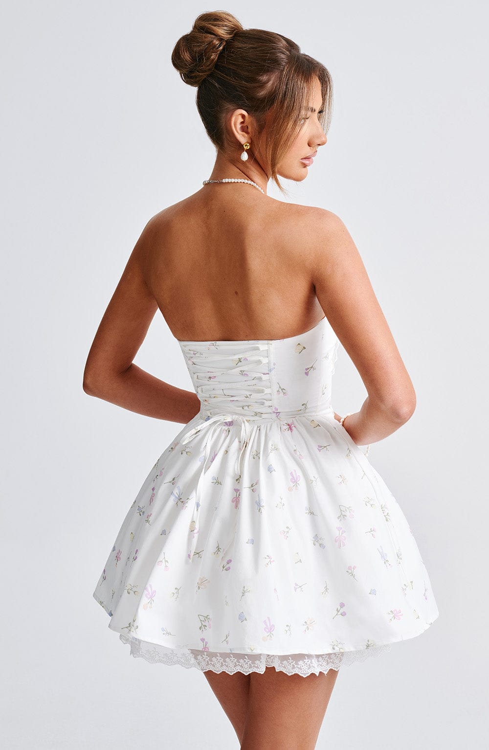 Evie Mini Dress Bianco Fiore Multicolore