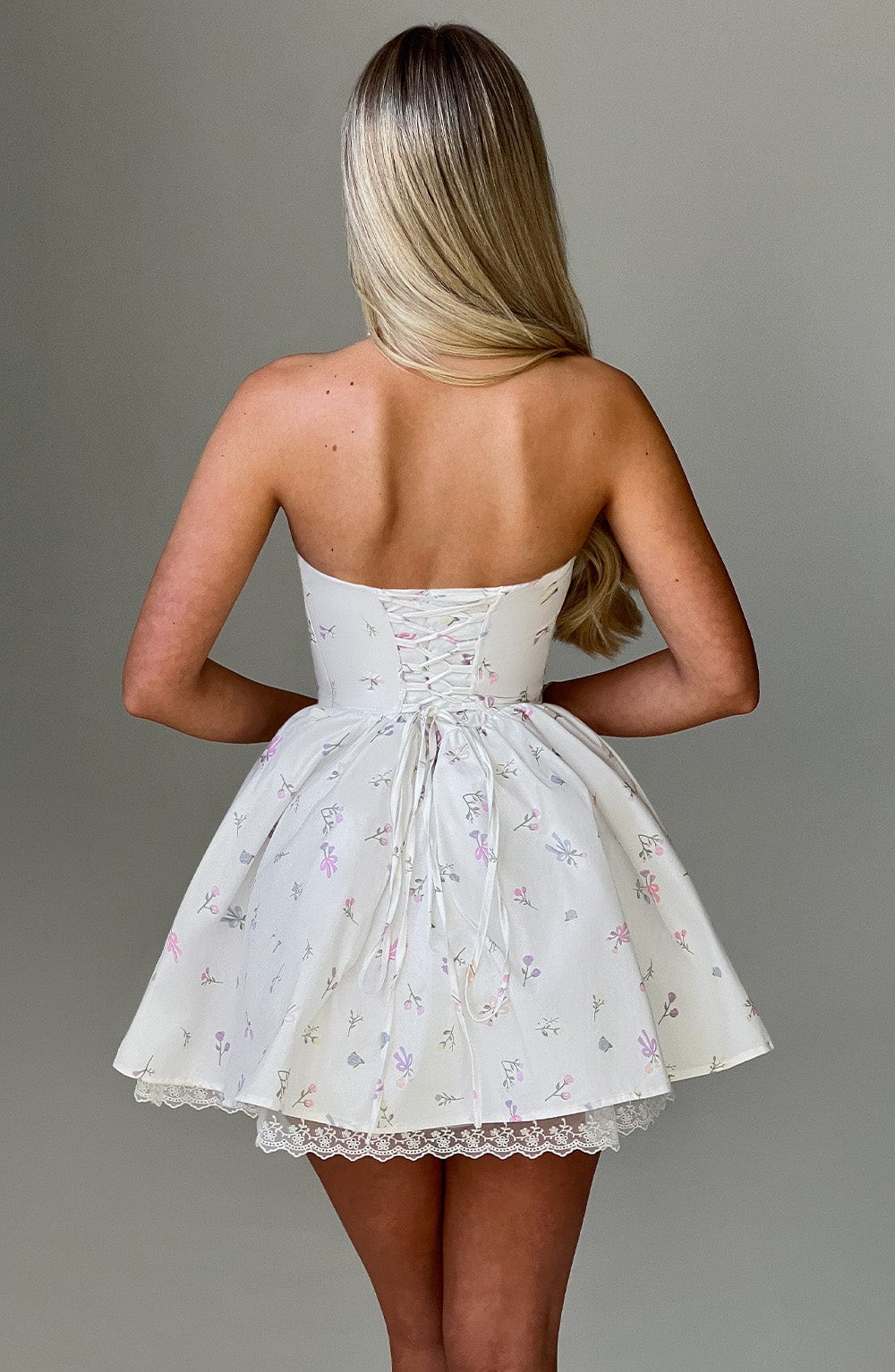 Evie Mini Dress Bianco Fiore Multicolore