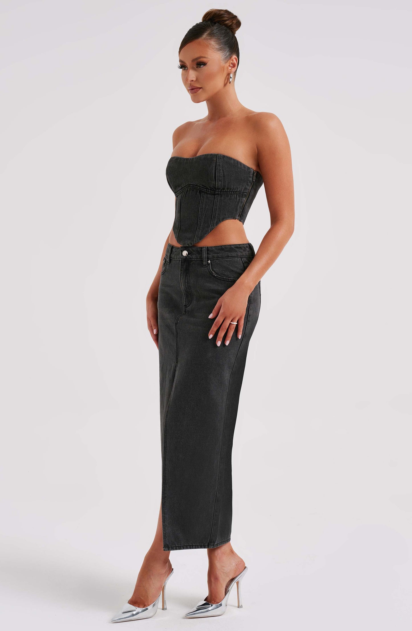 Gonna Maxi Flor Nero